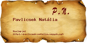 Pavlicsek Natália névjegykártya